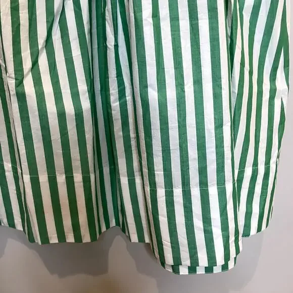 J.Crew Hyacinth Dress Striped Cotton Poplin Smocked Holiday CI932 Bright Clover - Picture 11 of 14